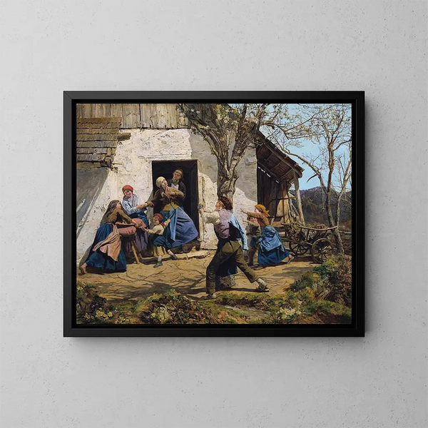 La ressuscitée - Ferdinand Georg Waldmüller — kehystetty taideteos seinällä