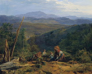 Viennese metsän maisemasta Wildeggin linnan kanssa - Ferdinand Georg Waldmüller — näkymä teoksesta