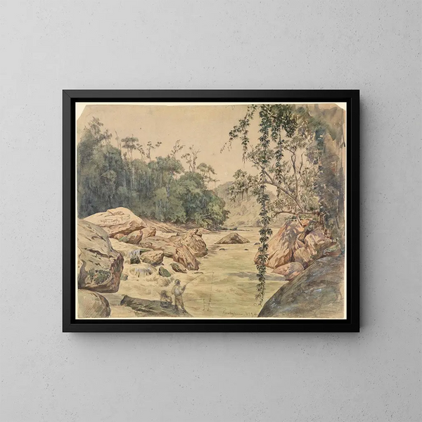 Kaksi kalastajaa Parahybafluss - Ferdinand Keller — kehystetty taideteos seinällä