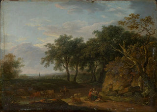Ferdinand Kobell - Waldlandschaft mit Hirt und Herde.webp