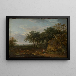 Ferdinand Kobell - Waldlandschaft mit Hirt und Herde.webp