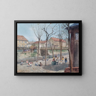 Ferdinand Weckbrodt - Die Kettenbrcke ber den Wienflu.webp