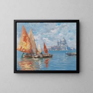 Ferdinando Silvani - Venice Fishing Boats before Santa Maria della Salute.webp