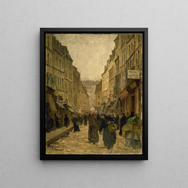 La rue Mouffetard - Fernand Maillaud — kehystetty taideteos seinällä