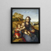 La Vierge à l'Enfant avec le petit saint Jean - Fernando Yáñez de la Almedina — kehystetty taideteos seinällä