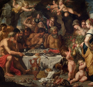 Fête des dieux dans une grotte près du rivage - Gerard Seghers