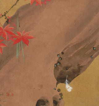 Feuilles d'érable et plume - Shibata Zeshin