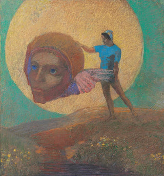 Figure portant une tête ailée : La chute délicate - Odilon Redon