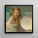 Tytär folkloristikkokuvioidulla lautasella - Alphonse Mucha — kehystetty taideteos seinällä