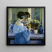 Tytär sinisessä järjestämässä kukkia - Frederick Carl Frieseke — teoksen seinäesittely