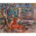 Maalauksen jäljennös Tyttö puun juurella - Pierre-Auguste Renoir
