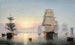Fitz Henry Lane - Bostonin sataman auringonlasku — näkymä teoksesta