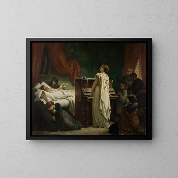 Chopinin kuolemasta - Félix-Joseph Barrias — kehystetty taideteos seinällä