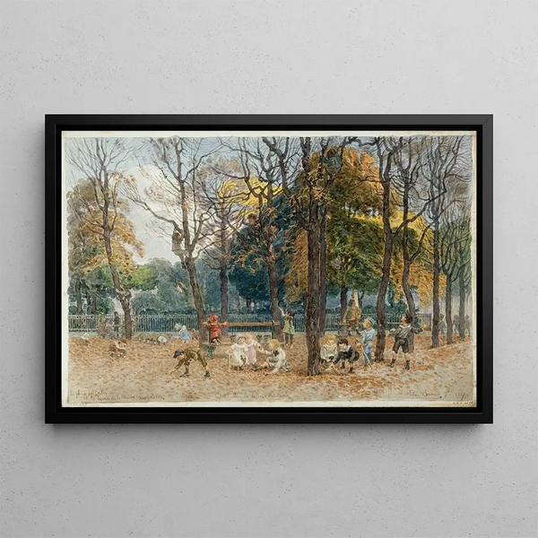 Flix Brard - La place des Ecoles et le square de la mairie du 14me arrondissement.webp