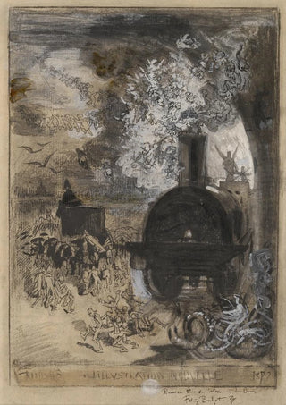 Flix Hilaire Buhot - Frontispiece for LIllustration Nouvelle The Burial of the Burin.webp