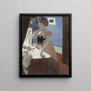 Misia saippuavahtansa kanssa - Félix Vallotton — kehystetty taideteos seinällä