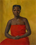 Portrait de femme drapée de rouge - Félix Vallotton — näkymä teoksesta
