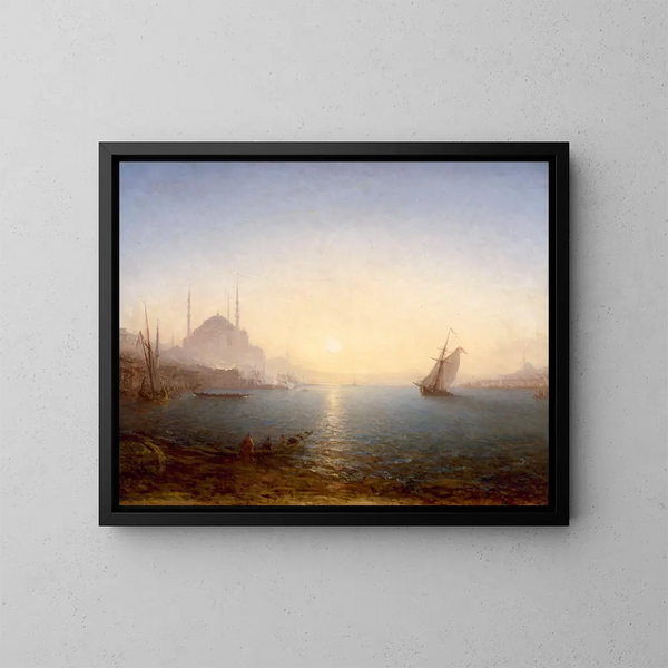 Constantinople, Sainte-Sophie au soleil levant - Félix Ziem — kehystetty taideteos seinällä