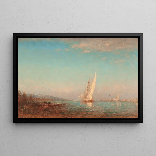 Martigues Maalaus La Voile Blanche - Félix Ziem — kehystetty taideteos seinällä