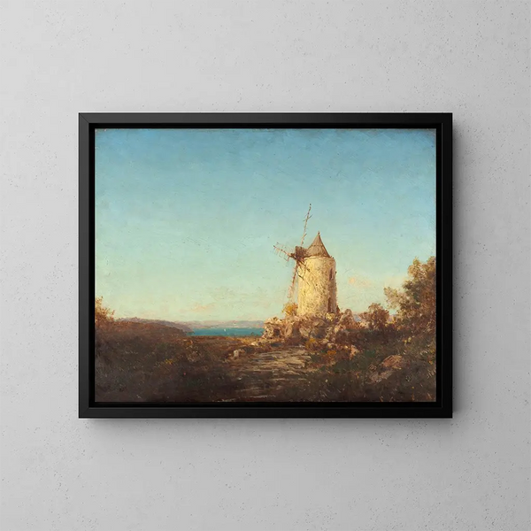 Moulin de Saint-Mitre près de Martigues - Félix Ziem — kehystetty taideteos seinällä