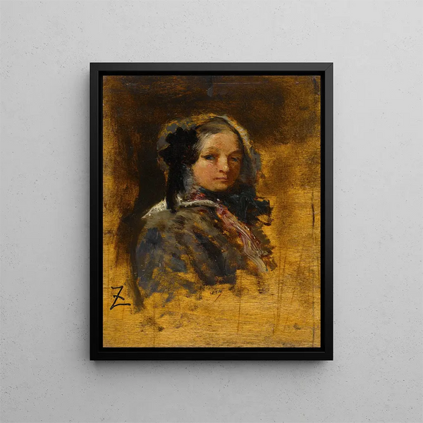 Portrait de jeune fille - Félix Ziem — kehystetty taideteos seinällä