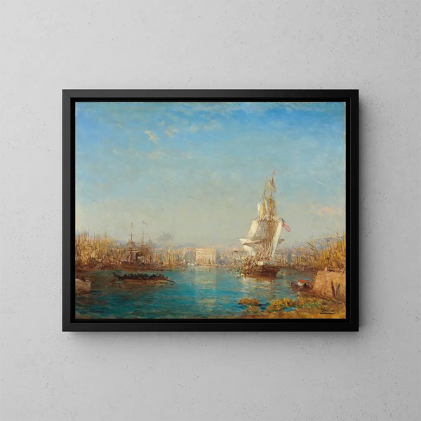 L'entrée du canal de Marseille - Félix Ziem — kehystetty taideteos seinällä