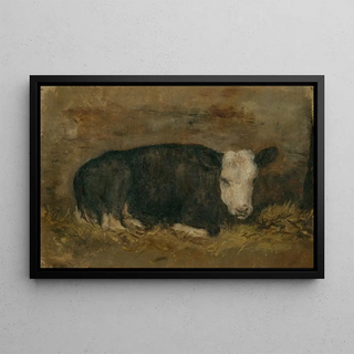 Floris Verster - Cow lying in a cowshed.webp