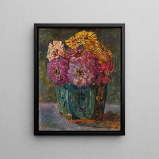 Floris Verster - Still Life with Zinnias in a green Jar.webp
