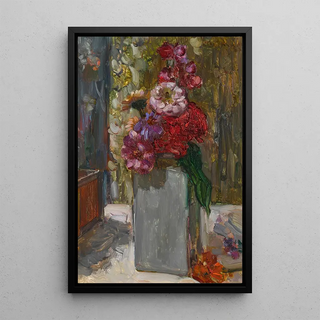 Floris Verster - Wit Delftsche vaas met zinnias.webp