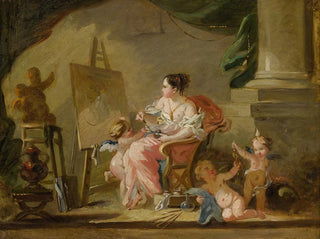 Yksi maalauksen allegoria - François Boucherin koulu — näkymä teoksesta