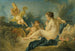 Nymfe istuu huilujen kanssa - François Boucherin koulu — näkymä teoksesta