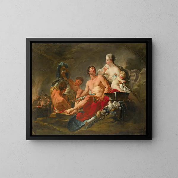 Venus dans la forge de Vulcain - Ecole de François Boucher — kehystetty taideteos seinällä