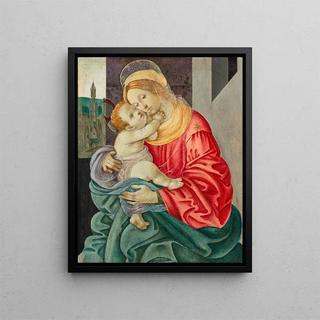 La Vierge à l'Enfant - École de Filippo Lippi — kehystetty taideteos seinällä