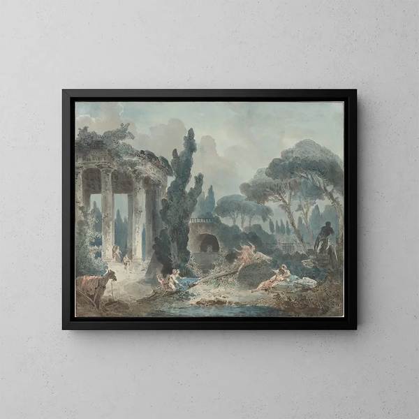 Le Balançoire - Ecole de Hubert Robert — kehystetty taideteos seinällä