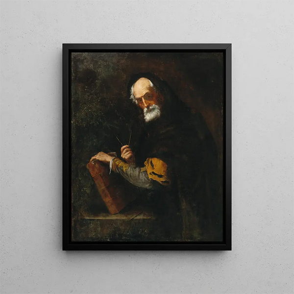 Un philosophe - Jusepe de Ribera -koulu — kehystetty taideteos seinällä