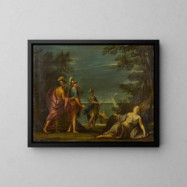 Armide abandonnée par Rinaldo - Ecole de Marcantonio Franceschini — kehystetty taideteos seinällä