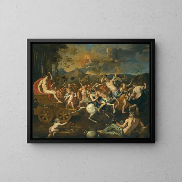 Le Triomphe de Bacchus - Nicolas Poussin koulu — kehystetty taideteos seinällä