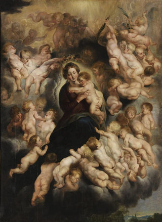 Follower of Peter Paul Rubens - Maria mit Kind im Engelskranz.webp