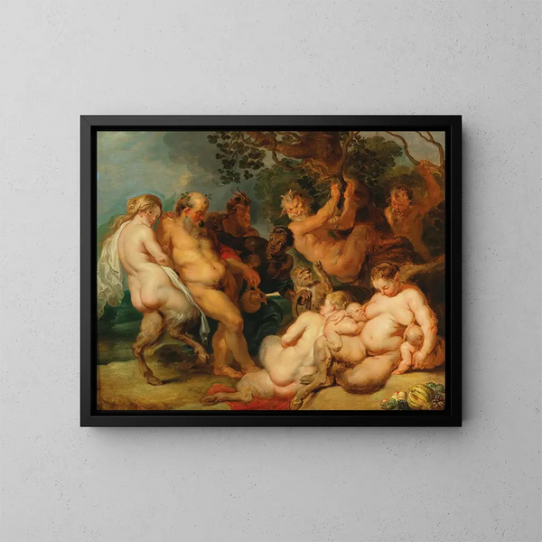 Le Silène ivre - Peter Paul Rubensin koulu — kehystetty taideteos seinällä