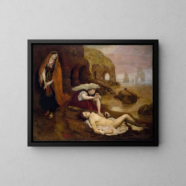 La découverte de Don Juan par Haïdée - Ford Madox Brown — kehystetty taideteos seinällä