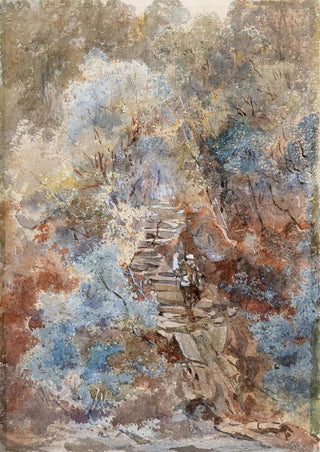 Frances Fanny Wilmot Currey - Man Walking down Cliff Steps.webp
