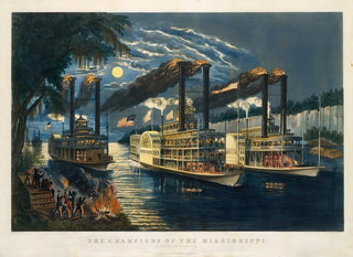 Frances Flora Bond Palmer - The Champions of the Mississippi A Race for the Buckhorns.webp