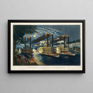Frances Flora Bond Palmer - The Champions of the Mississippi A Race for the Buckhorns.webp