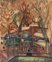 Market at Concarneau from a window of the Hôtel des Voyageurs - Frances Hodgkins — näkymä teoksesta