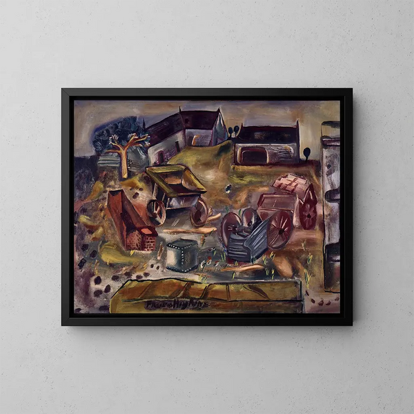 Carrière de Wiltshire - Frances Hodgkins — kehystetty taideteos seinällä