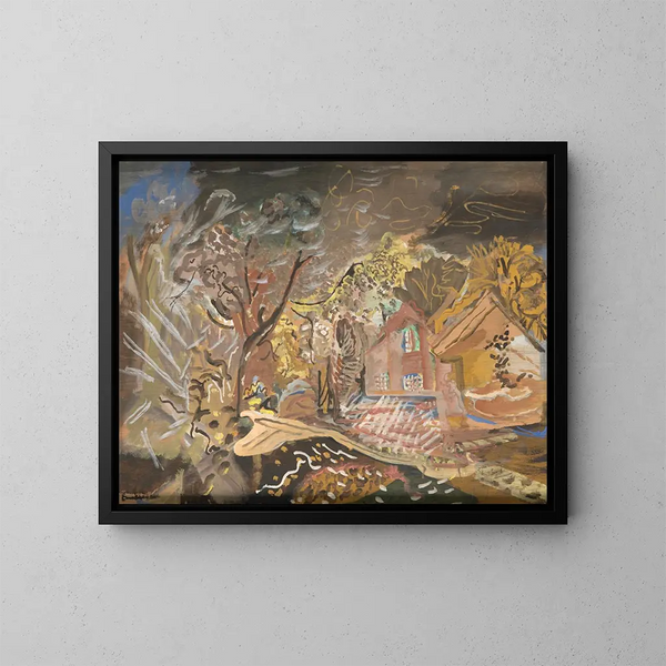 La maison Croft à Bradford-on-Tone, Taunton, Somerset - Frances Hodgkins — kehystetty taideteos seinällä