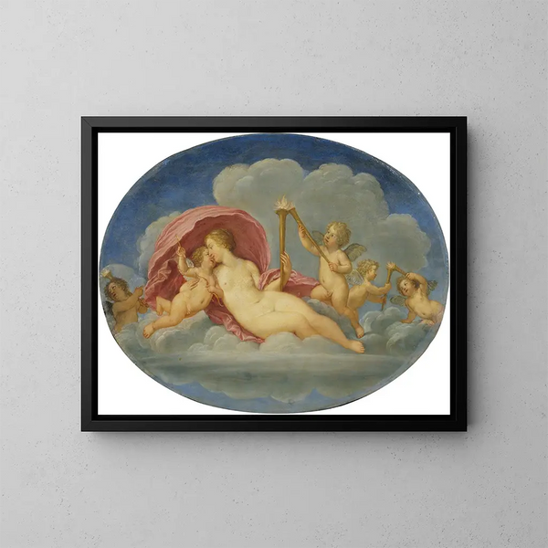 Venus ja Cupido - Francesco Albani — kehystetty taideteos seinällä
