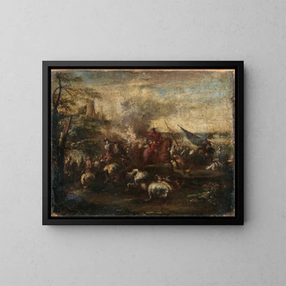 Francesco Graziani - A cavalry battle scene.webp