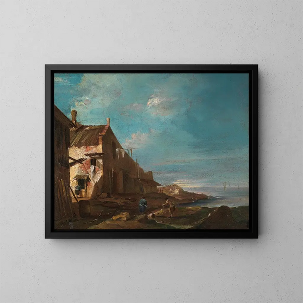 Un caprice architectural côtier - Francesco Guardi — kehystetty taideteos seinällä
