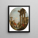 Un caprice architectural avec des personnages parmi des ruines classiques Un temple au-delà - Francesco Guardi — kehystetty taideteos seinällä